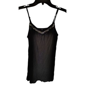 Vanity Small‎ Bling Collar Black Sleeveless Camisole Top
